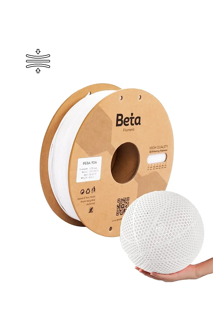Beta PEBA 90A Filament 1.75mm 800g BEYAZ