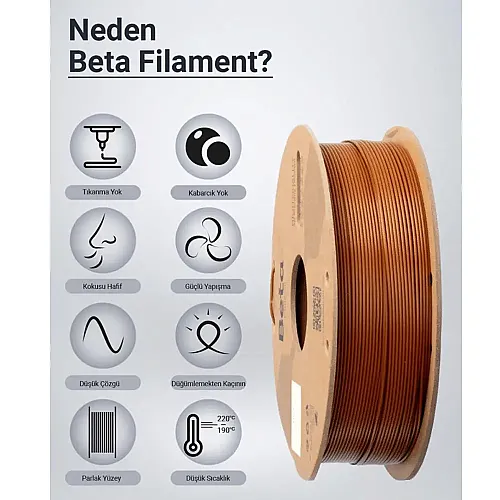 Beta PLA+ Filament 1.75mm 1kg KAHVERENGİ - 8