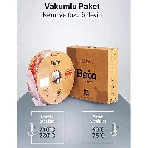 Beta PLA+ Filament 1.75mm 1kg Kiss Red KIRMIZI - 5