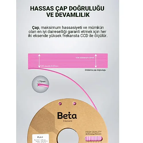 Beta PLA+ Filament 1.75mm 1kg PEMBE - 6