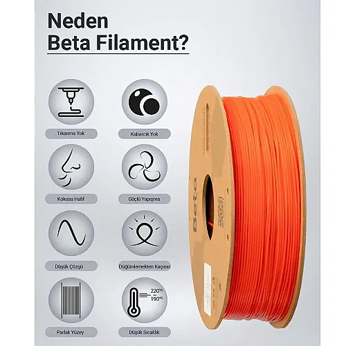 Beta PLA+ Filament 1.75mm 1kg TURUNCU - 7