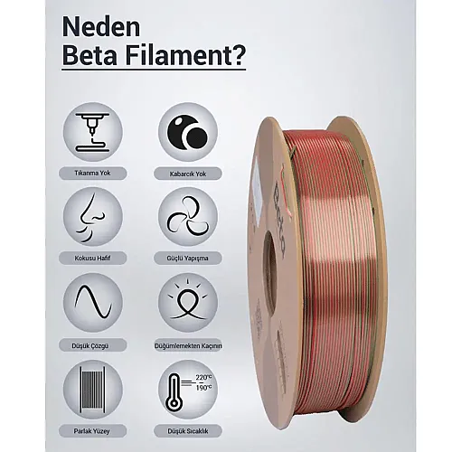 Beta PLA-Magic Silk Filament 1.75mm 1kg Red Green - 8