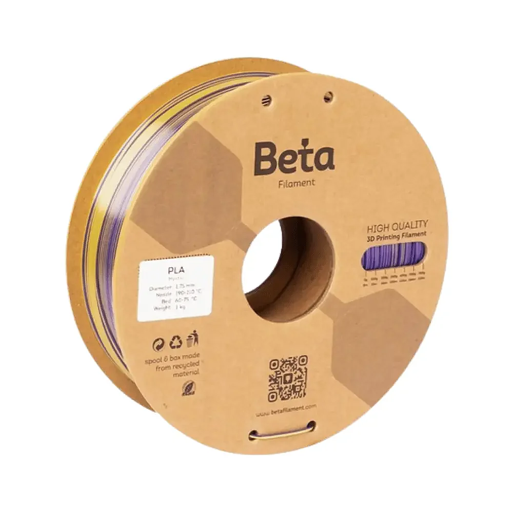 Beta PLA-Mystic Silk Filament 1.75mm 1kg Blue Purple Yellow (1)