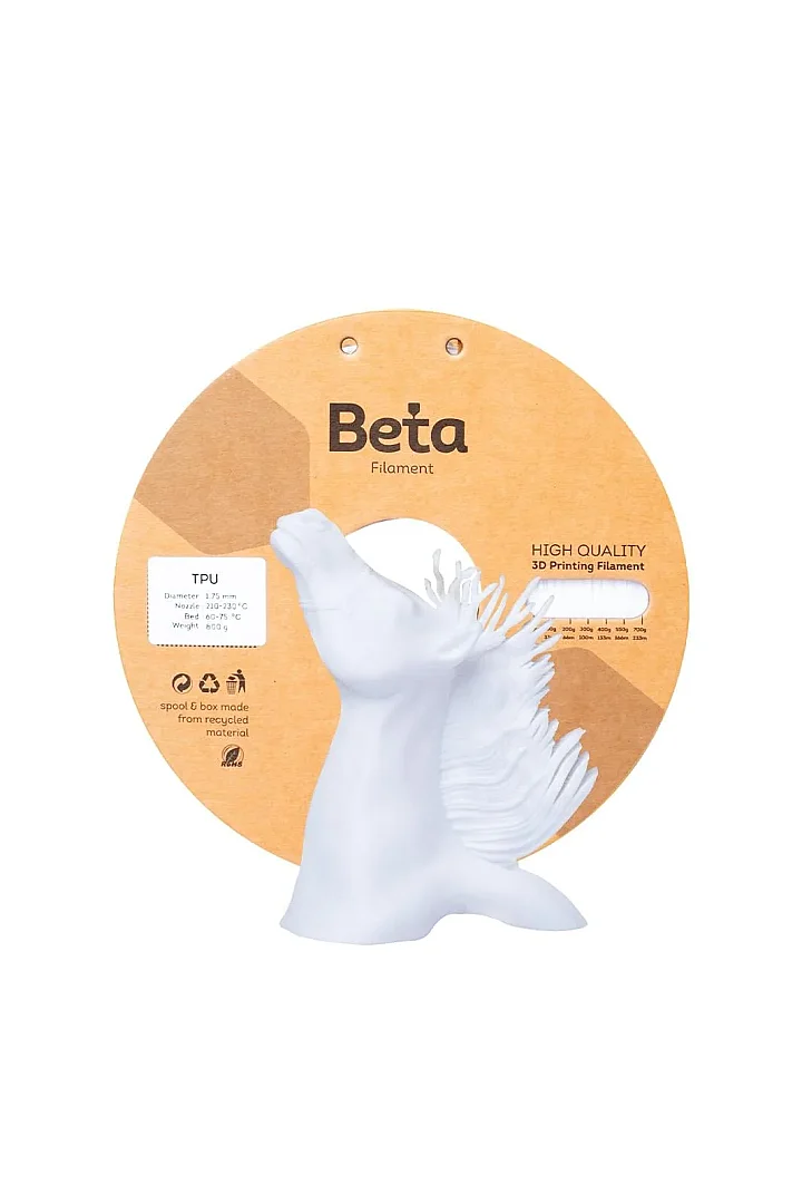 Beta TPU 95A Filament 1.75mm 800g BEYAZ