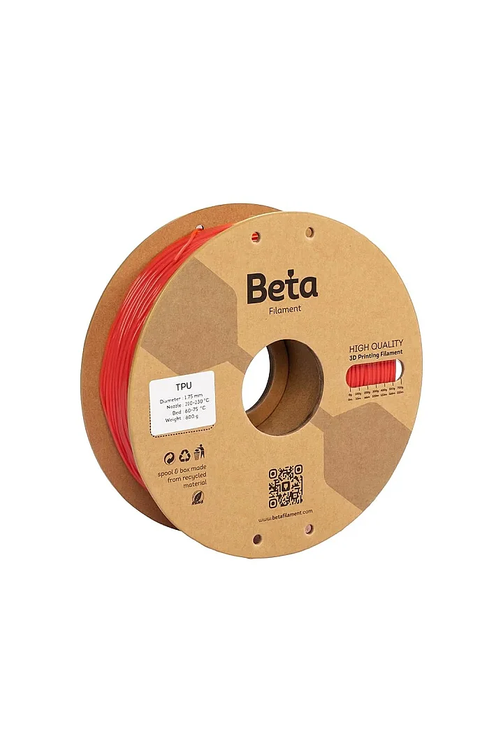 Beta TPU 95A Filament 1.75mm 800g Transparent Raspberry Red